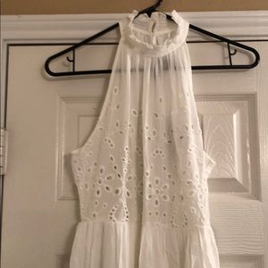 Eyelet Mock Neck Dress